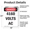 Signmission 4160 Volts AC Danger Sign, Vinyl Decal, 18in W x 24in L, 2PK OS-2PACK-DS-D-1824-V-1953 - alternate 3